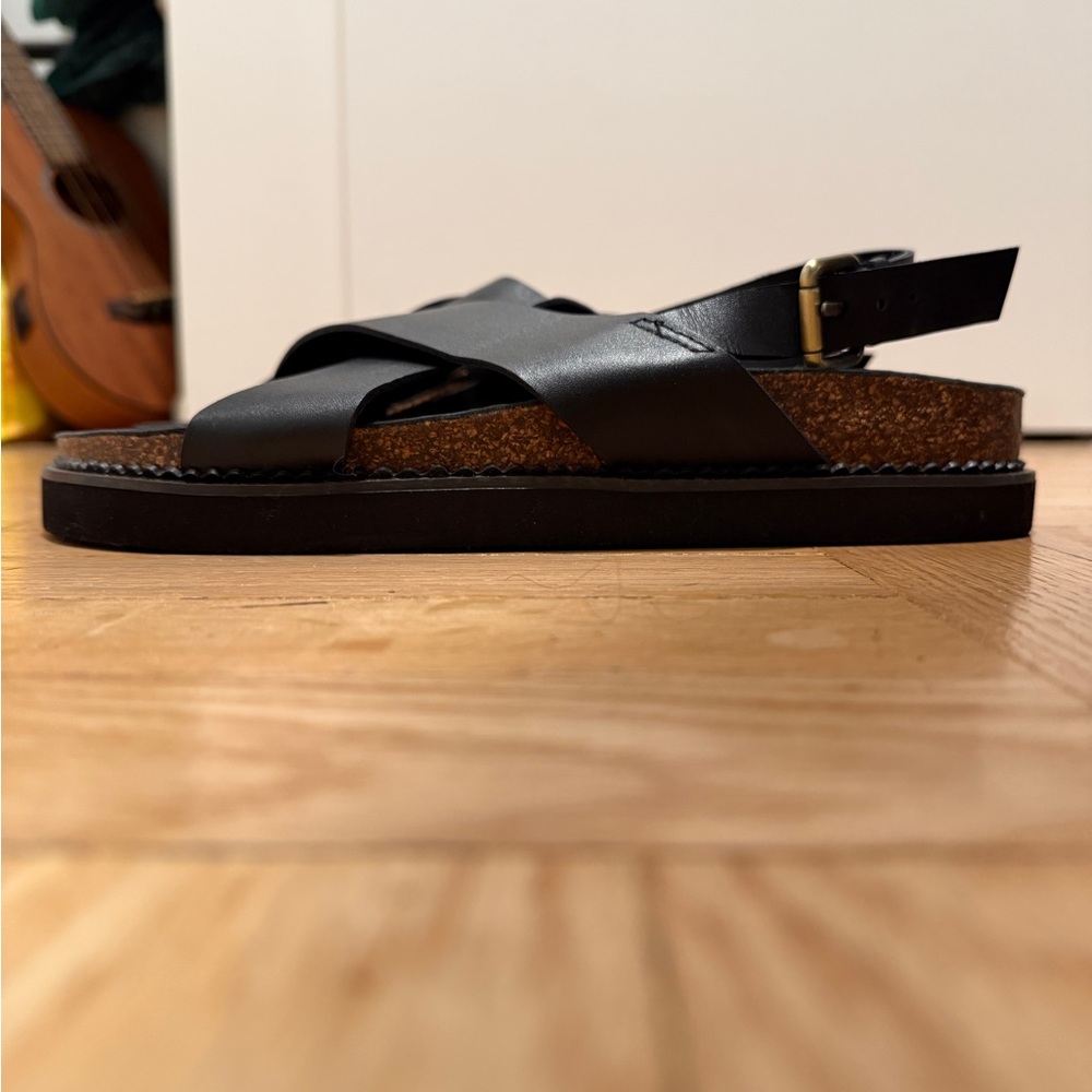 Black Leather Sandals
